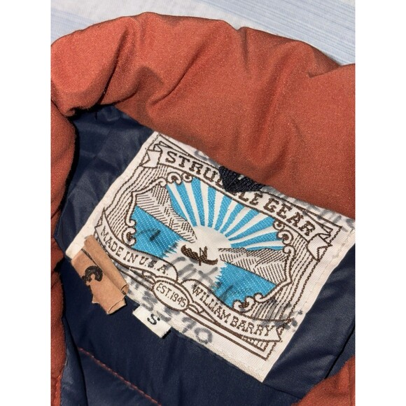 Vintage William Barry Goose Down Puffer Vest Struggle Gear Orange Men's Small - Picture 2 of 10